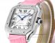 AAA Swiss Cartier Santos Diamond Bezel Pink Leather Strap Couple Watch (4)_th.jpg